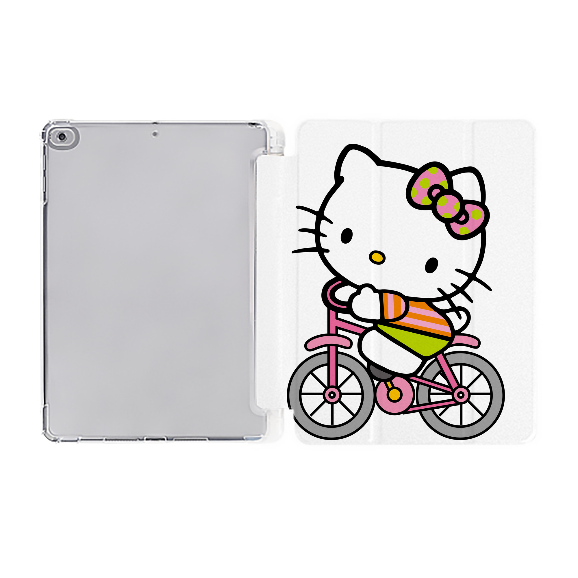 （画像用） Hello Kitty ハローキティ IPad ケース ペン収納付き 三つ折りスタンド PUレザー×シリコン 対応機種9.5/10.5/10.9インチ
